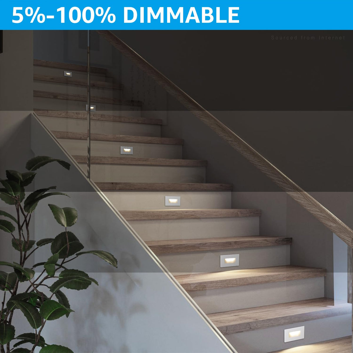 LEONLITE 6-pack 120V LED step lights for quick stair upgrades