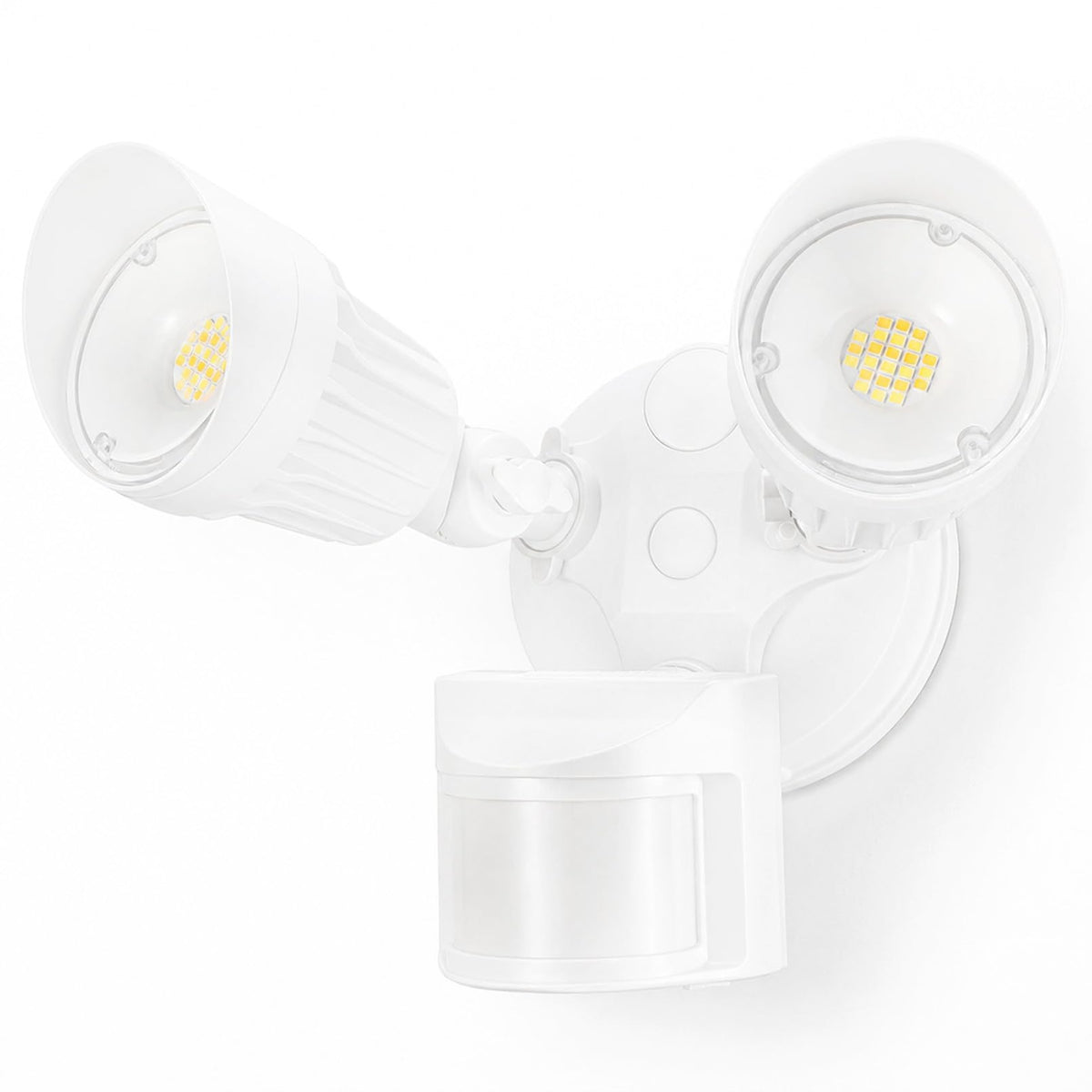LEONLITE 3CCT security light front view with adjustable heads for versatile outdoor coverage.