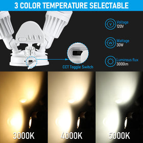 LEONLITE 3CCT security light side view showing durable aluminum body.