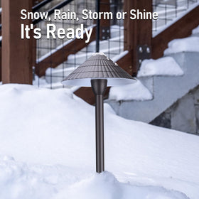 LEONLITE IP65-rated exterior light withstands rain and weather.