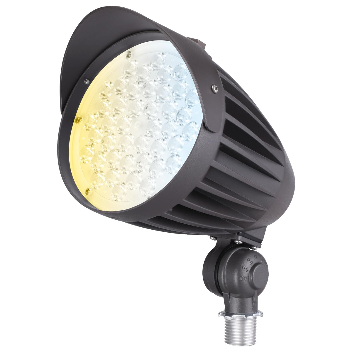 LEONLITE bullet light with knuckle mount offers 180-degree adjustability for precise outdoor lighting.