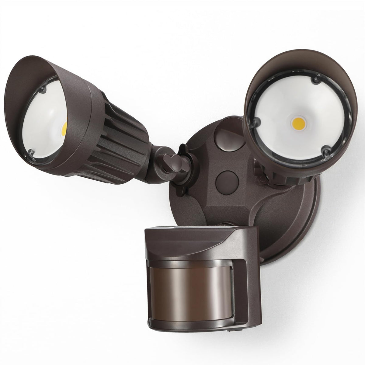 LEONLITE COB LED Security Light with adjustable heads provides focused outdoor lighting.