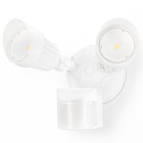 LEONLITE COB LED Security Light front view with bright outdoor illumination