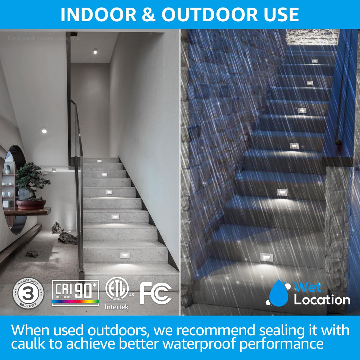 LEONLITE CRI90+ LED step light for vibrant color rendering in living spaces