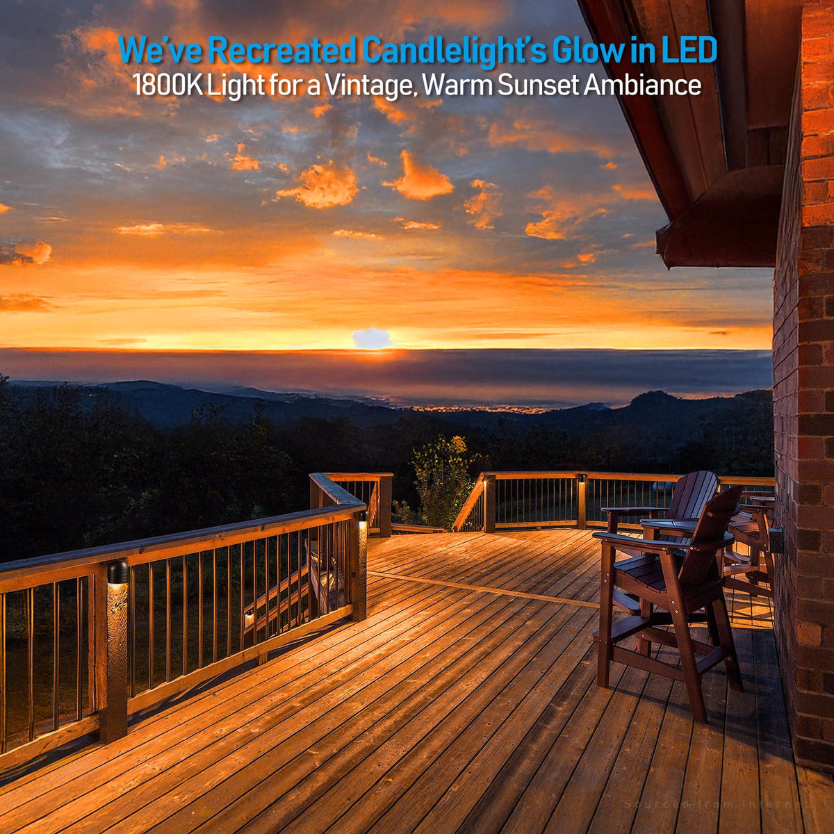 LEONLITE 1800K warm glow deck light for candle-like mood