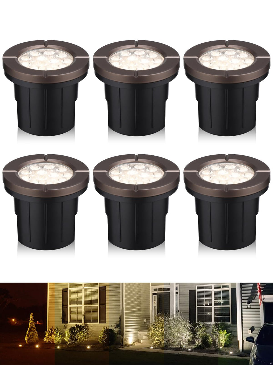 LEONLITE Dia. 4-Inch well light top view showing rugged aluminum housing for outdoor durability.