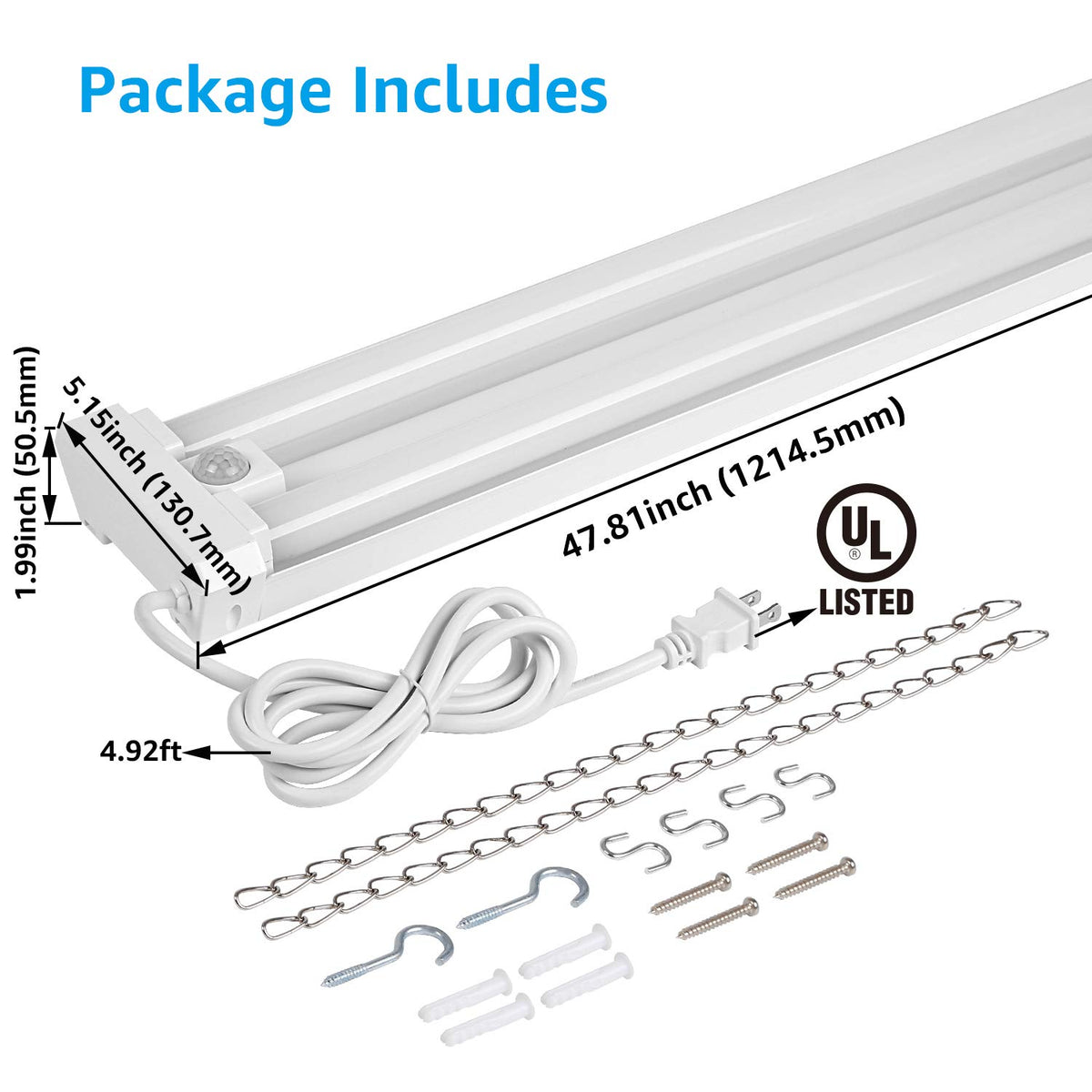 LEONLITE ETL-FCC certified shop light ensures safe operation