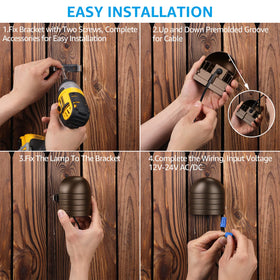 LEONLITE bronze fence light with aluminum housing for durability