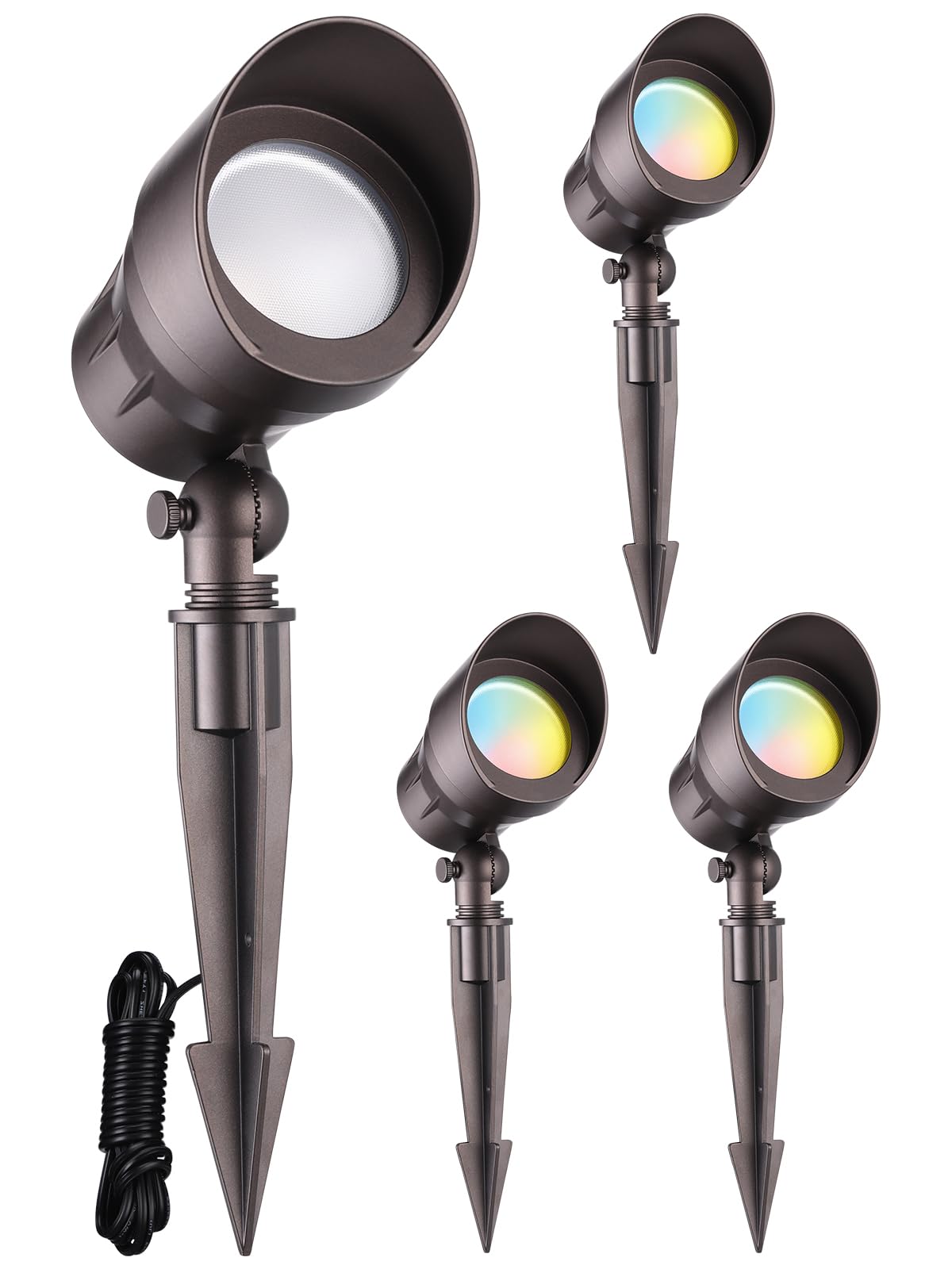 LEONLITE 5CCT landscape spotlight closeup shows durable aluminum build and precise beam.
