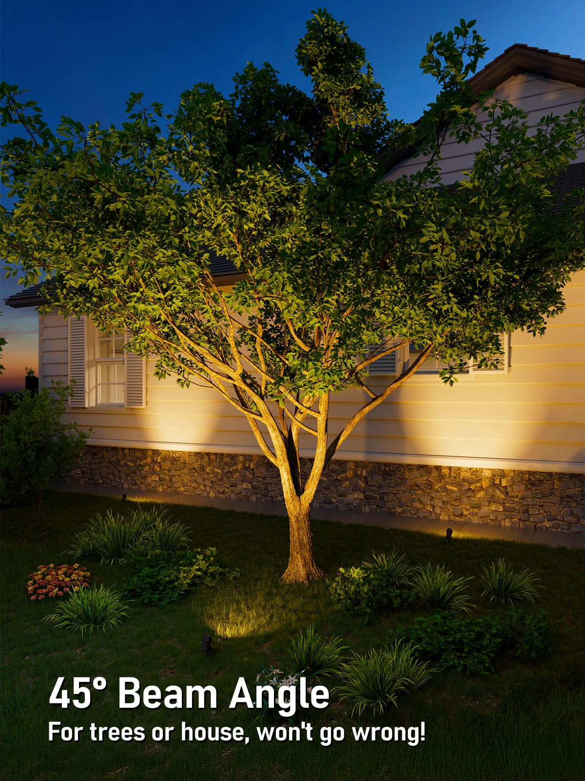 LEONLITE outdoor spotlight with CRI90 for true garden colors at night