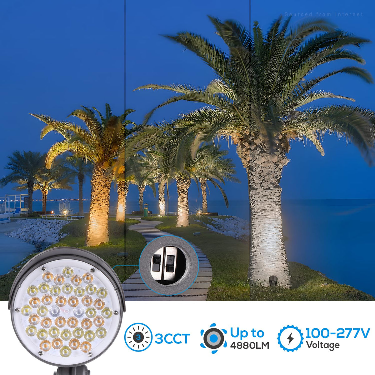 LEONLITE bullet light with dusk-to-dawn capability for hands-free exterior lighting.