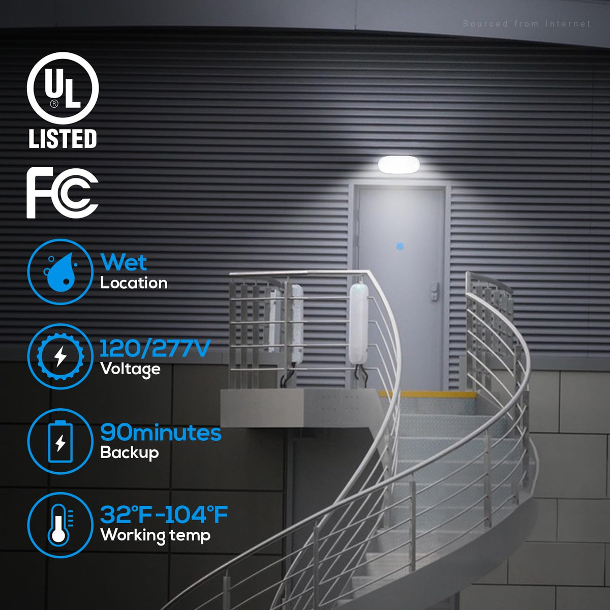LEONLITE emergency light reveals built-in 2000mAh battery backup for outages