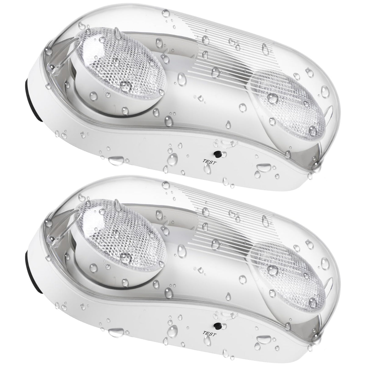 LEONLITE LED emergency light front view with two adjustable heads for wide coverage