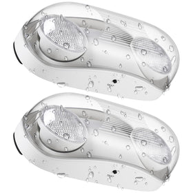 LEONLITE LED emergency light front view with two adjustable heads for wide coverage