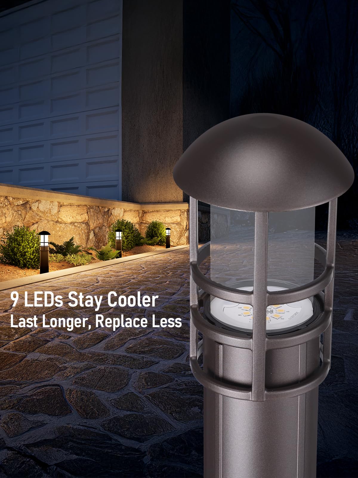 LEONLITE nine-chip LED array demonstrates smooth, consistent garden illumination.