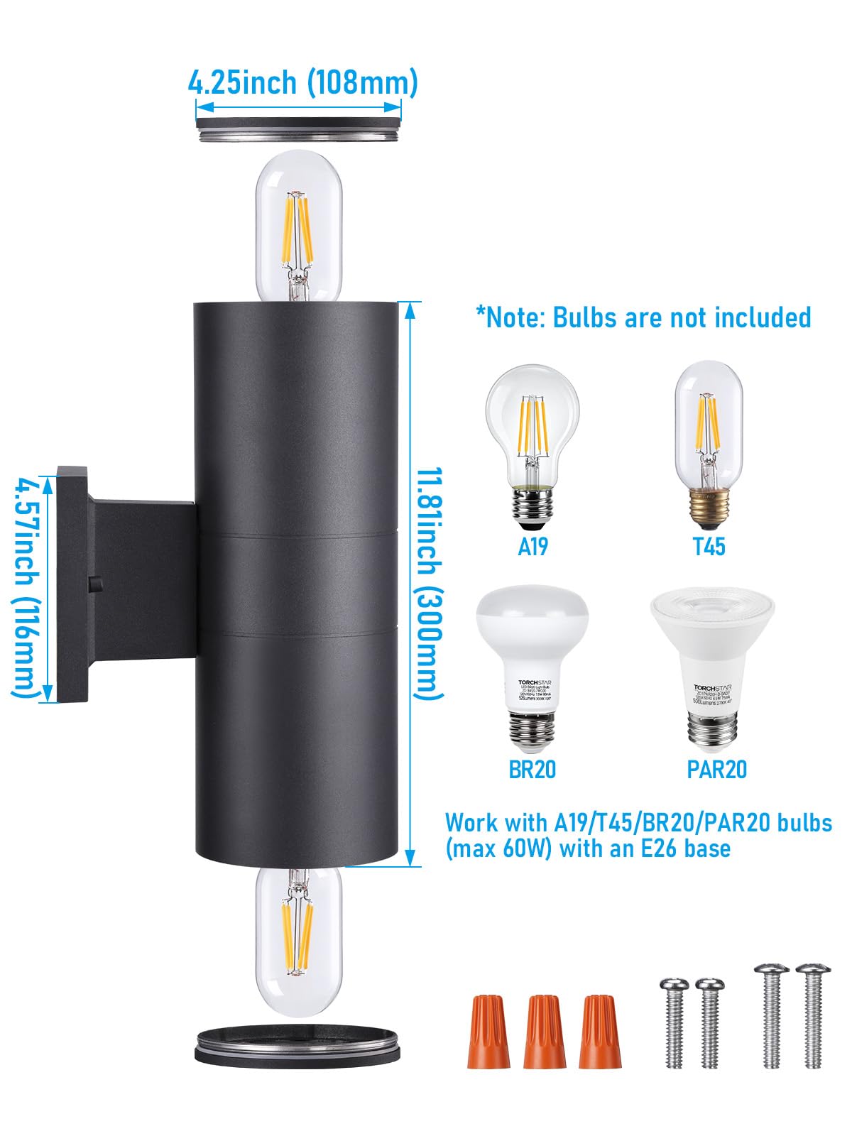 LEONLITE two-pack outdoor wall lights for coordinated exterior lighting.
