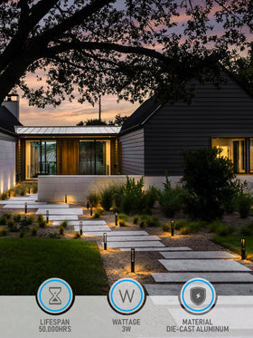 LEONLITE path light aluminum housing IP65 withstands rain outdoors