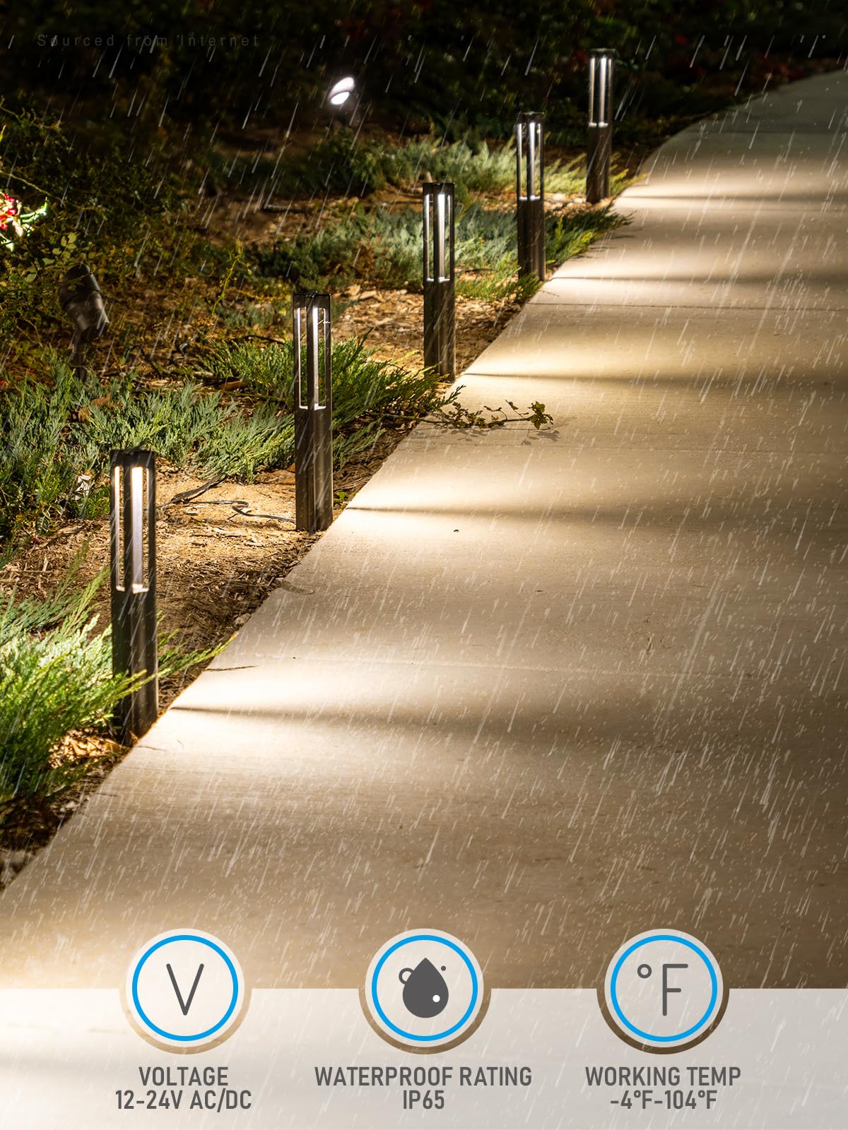 LEONLITE 6-pack pathway lights line a walkway evenly