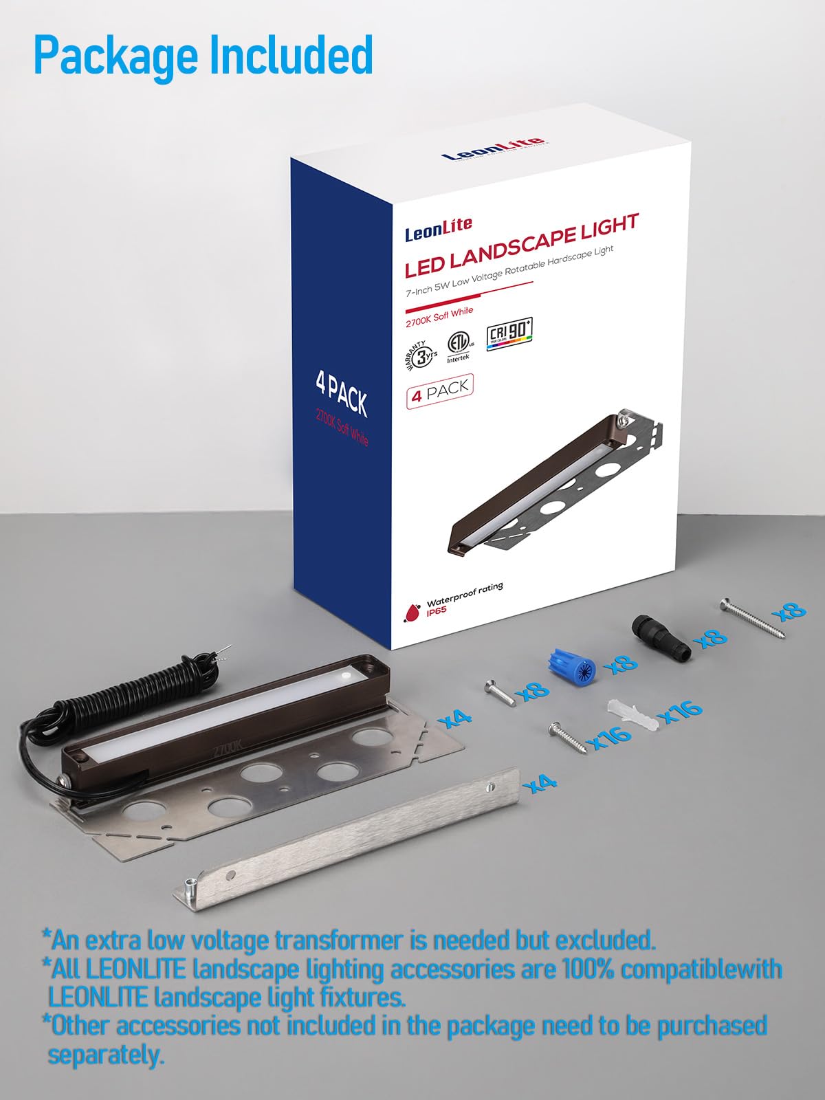LEONLITE stainless steel mounting plate supports durable outdoor installation.
