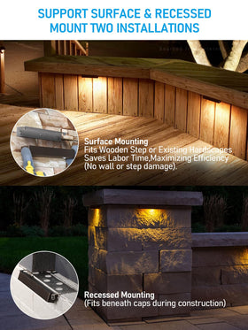 LEONLITE surface-mount paver light enables easy installation on decks.