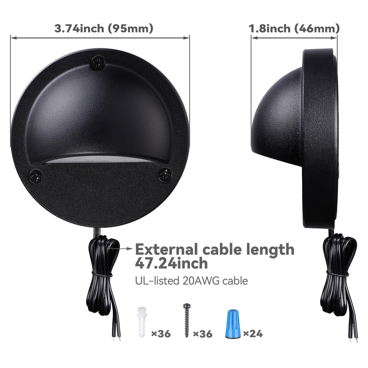 LEONLITE 180lm output from 2.5W for efficient brightness on decks.
