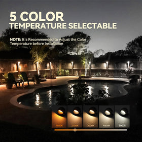 LEONLITE deck light with die-cast aluminum housing provides durable weather-ready exterior illumination.
