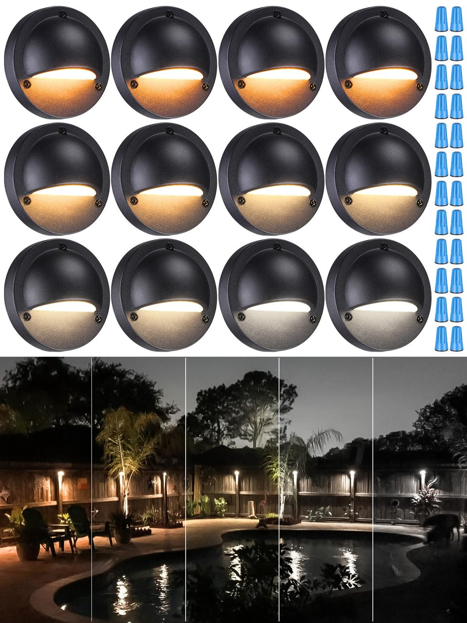 LEONLITE Update 5CCT deck light with frosted lens for glare-free outdoor pathway lighting.