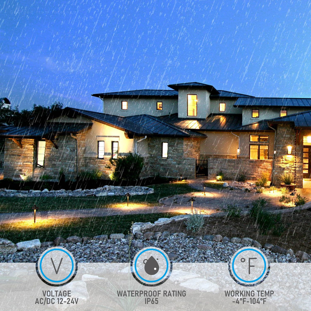 LEONLITE easy installation with stake and waterproof connectors.