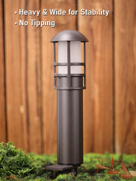 LEONLITE 3000K warm white pathway light enhances walkways and plantings.