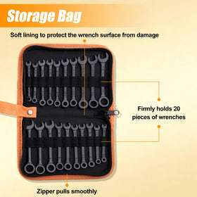 Zipper bag and key ring keep the LEONTOOL wrenches organized when on the go.