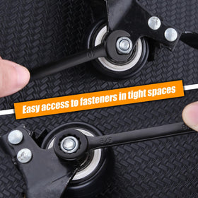 Heat-treated high carbon steel delivers durability for daily automotive and hobby tasks.