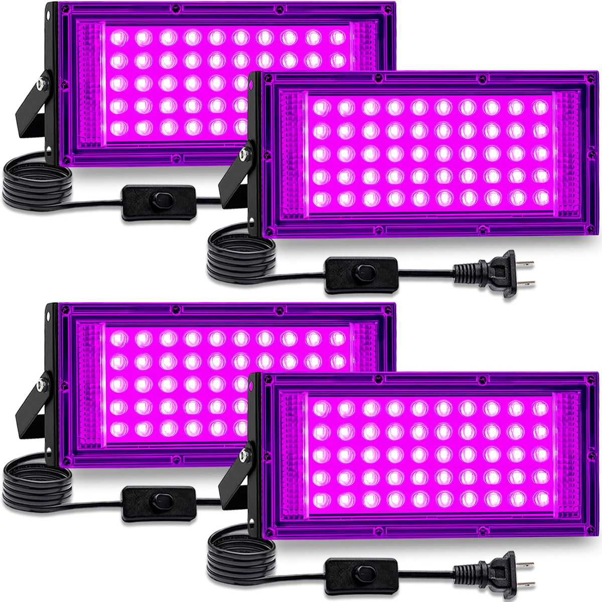 LEONUOANG 50W black light front view for vibrant glow party effects.