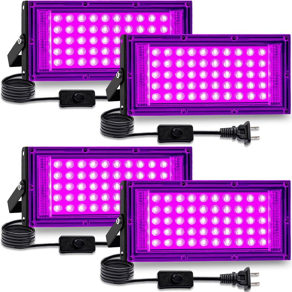 LEONUOANG 50W black light front view for vibrant glow party effects.