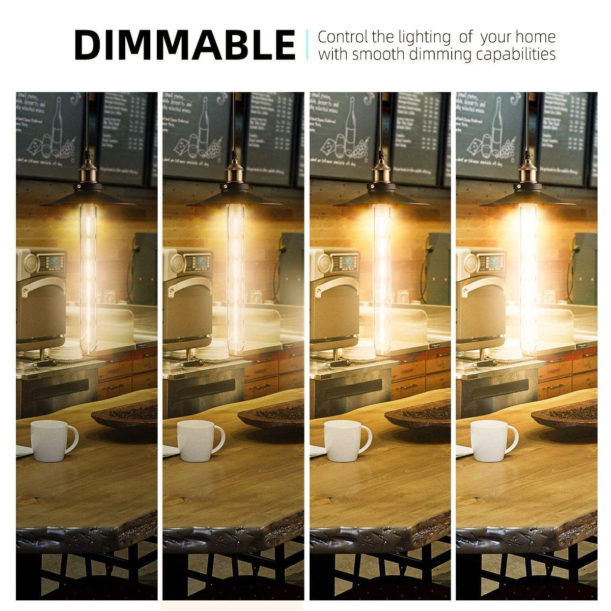 11.8 inch tubular bulb highlights pendant lighting with even illumination.