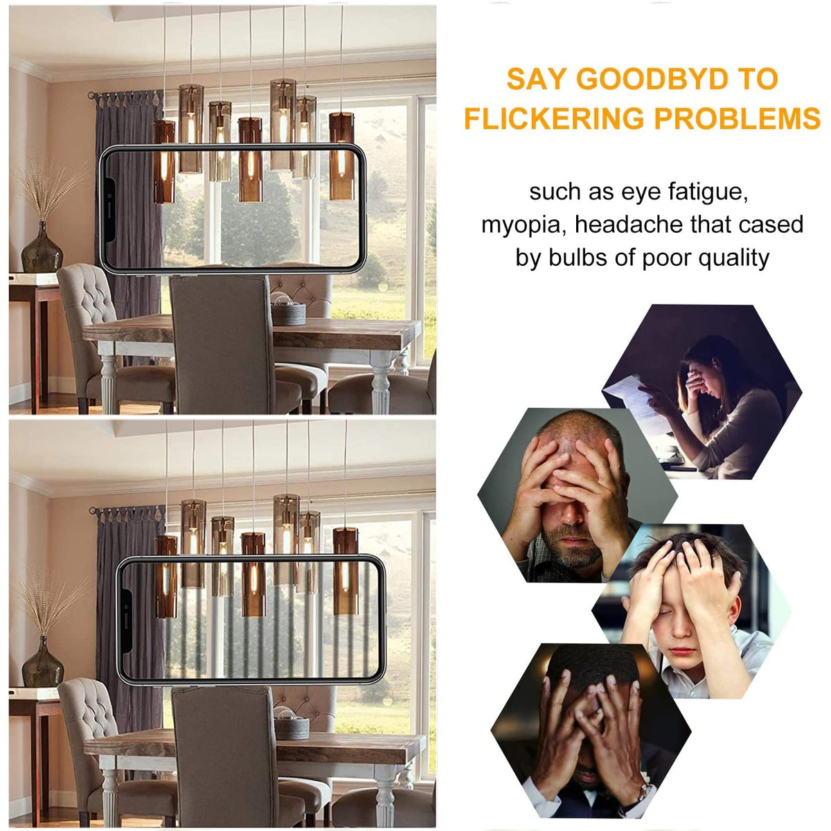 Leools 4-pack T10 LED bulb in wall sconce, vintage style lighting.