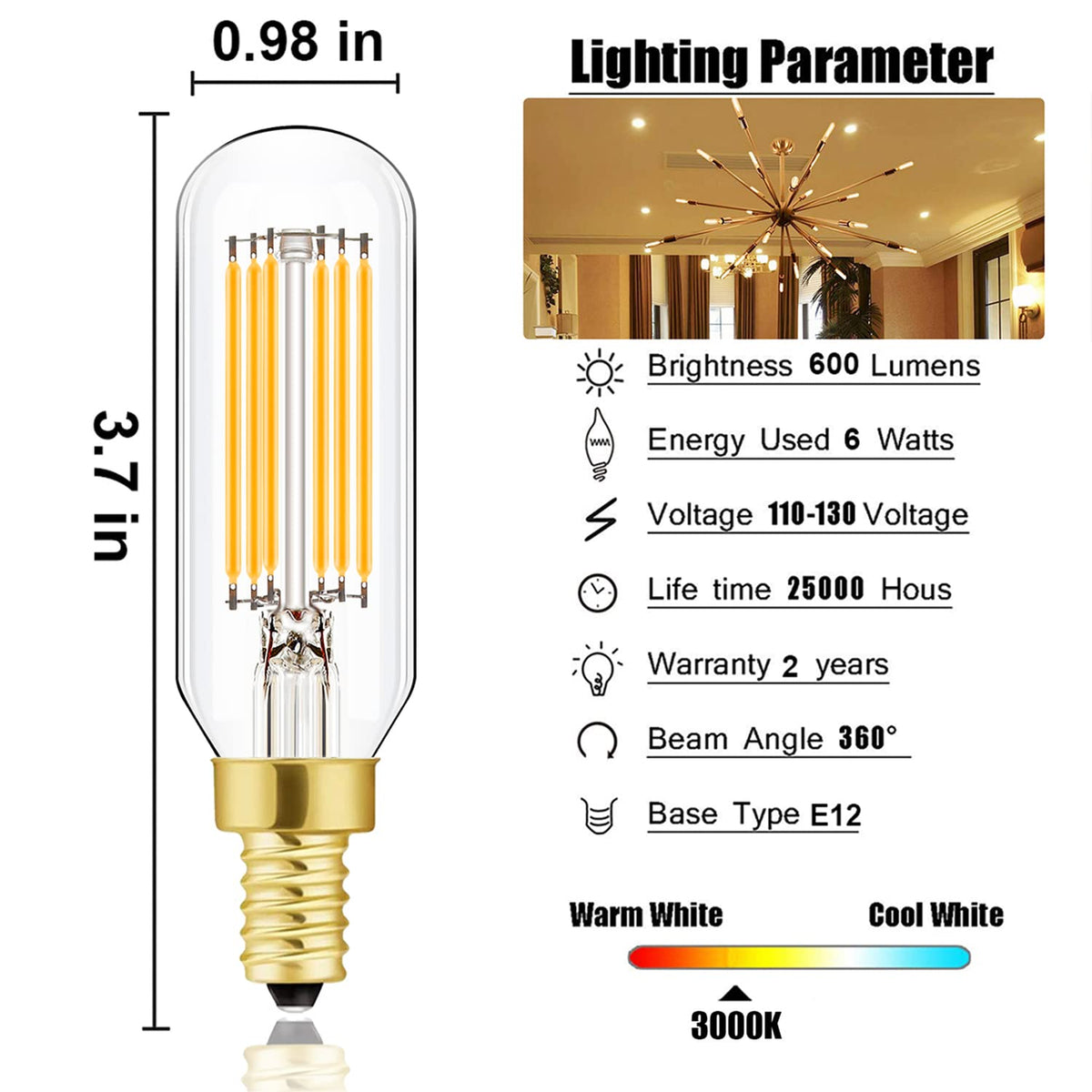 Leools ceramic-substrate bulb for reliable performance