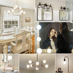 Leools chandelier-friendly G25 globe bulb providing balanced illumination.