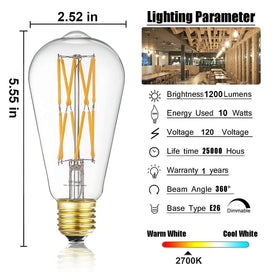 Leools clear glass filament bulb offers vintage style with bright warmth.