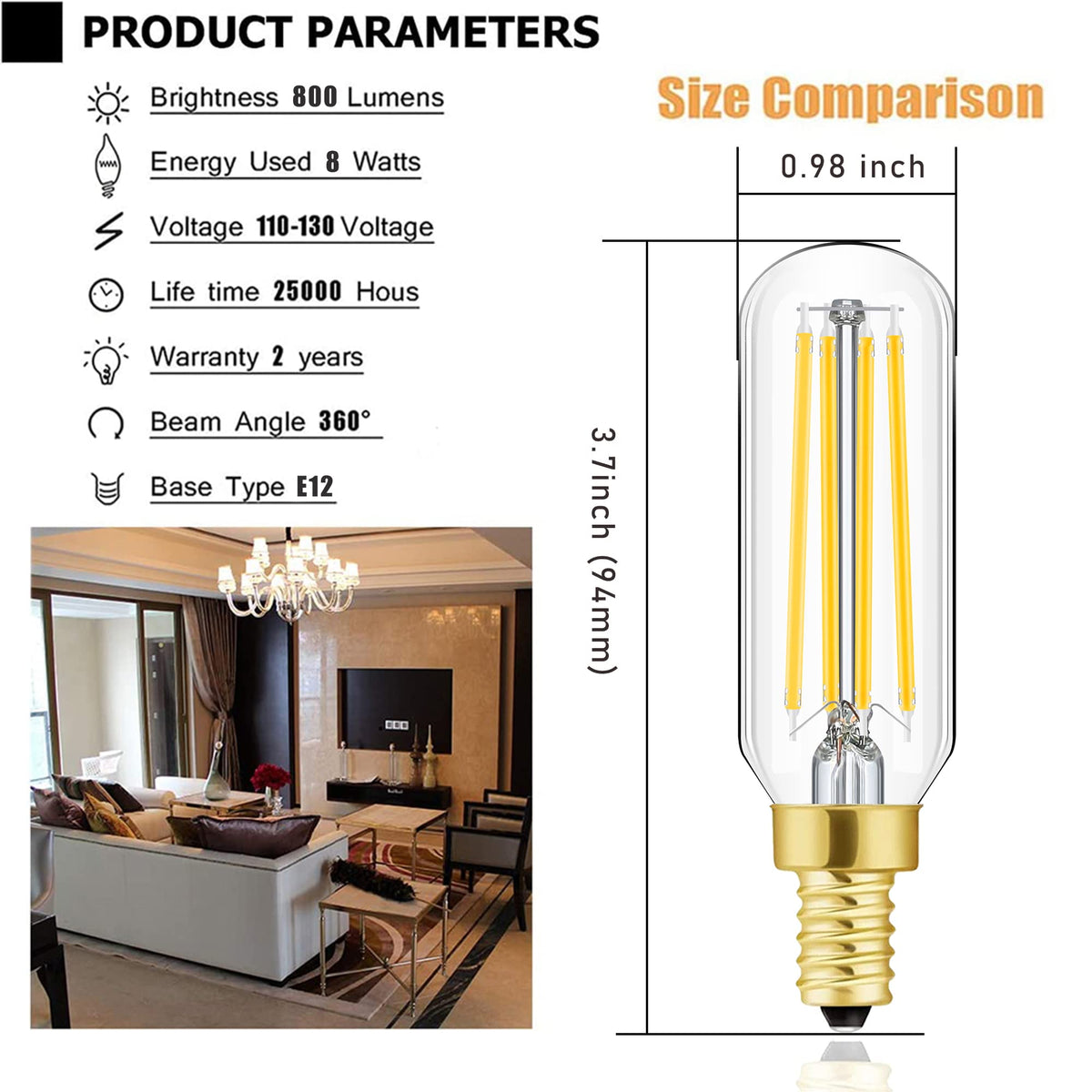 E12 base compatibility for chandeliers and decorative fixtures