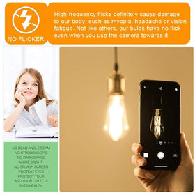 Leools E26 base bulb fits standard sockets for easy retro setups.