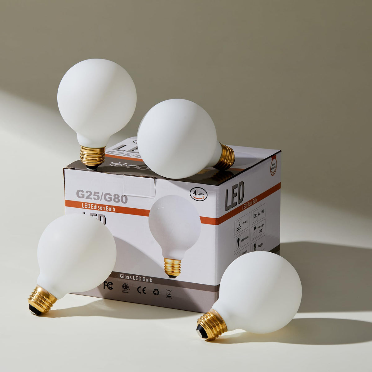 Leools Edison style G25 E26 frosted bulb ideal for vintage fixtures.