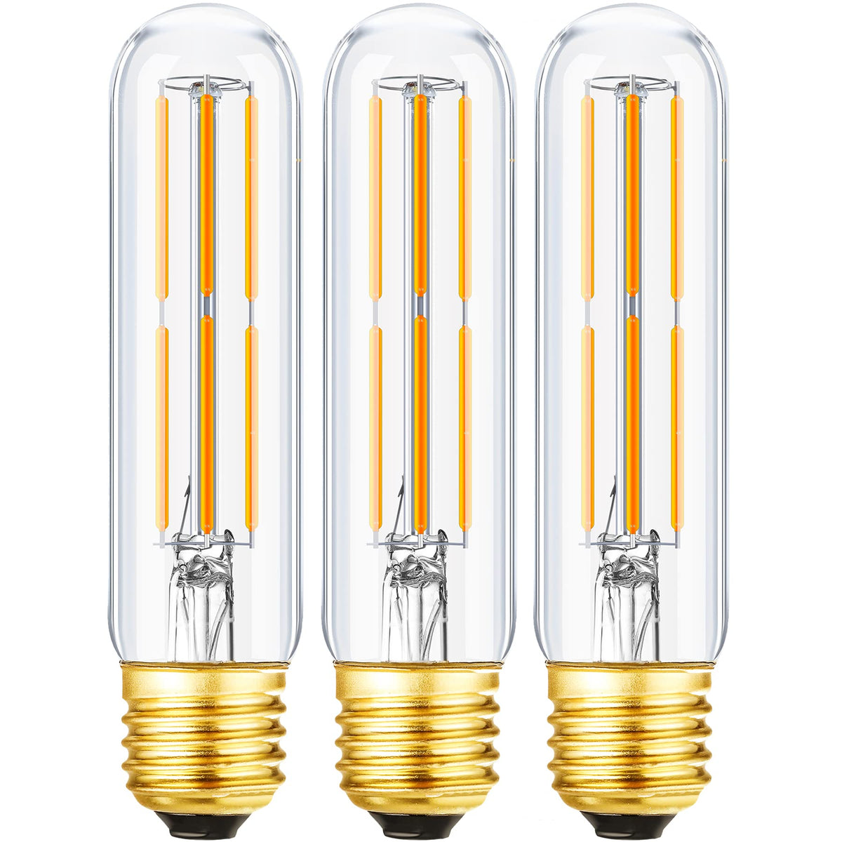 Leools T10 LED bulb with clear glass showcases vintage Edison style lighting.