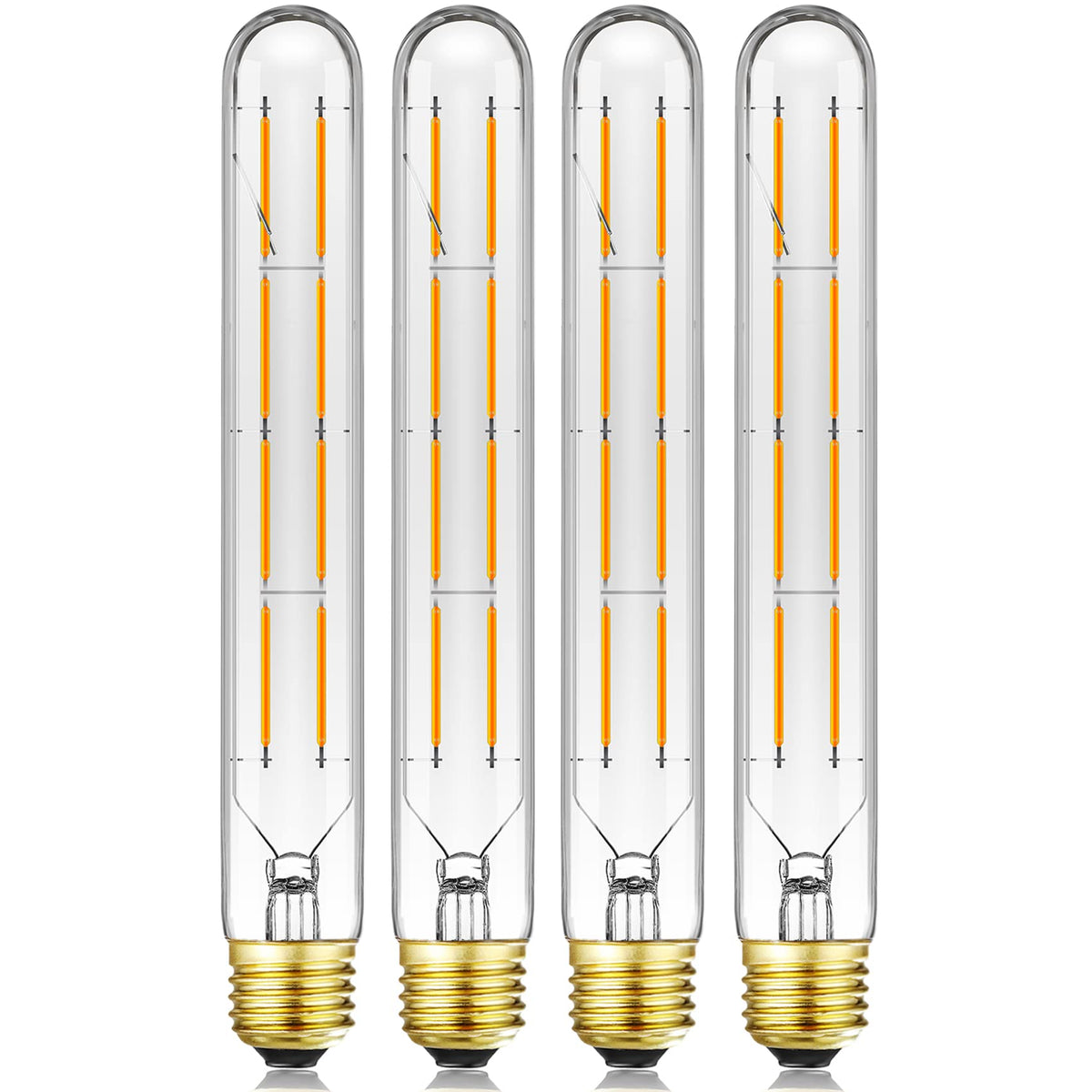 Leools T10 LED long bulb with E26 base offering dimmable, energy-saving warm lighting.
