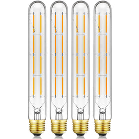 Leools T10 LED long bulb with E26 base offering dimmable, energy-saving warm lighting.