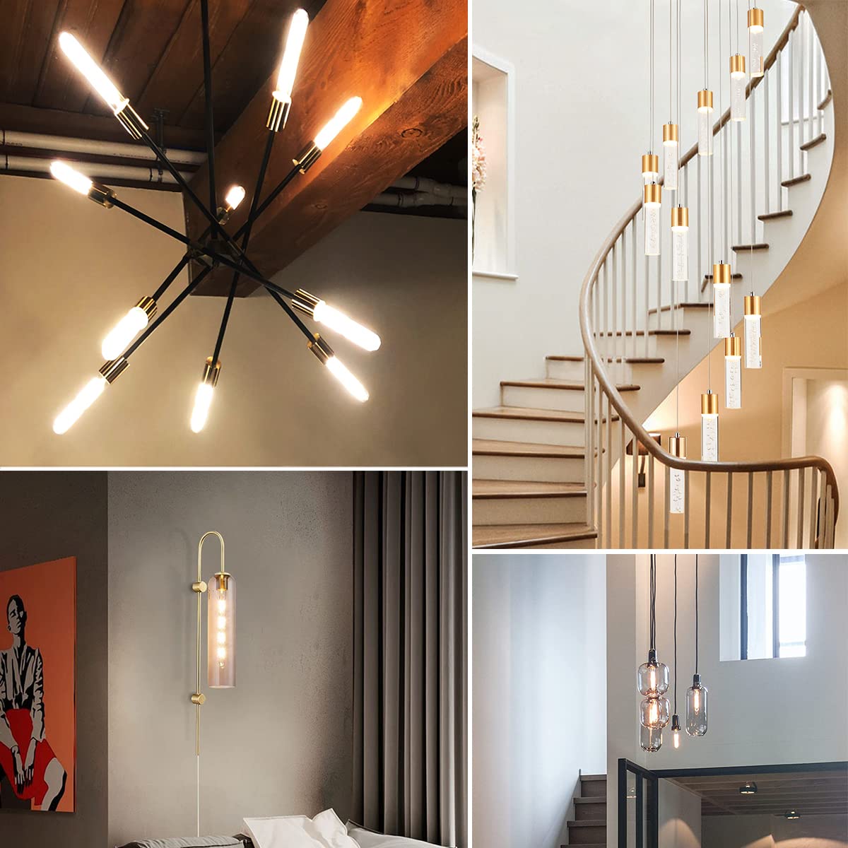 Leools vintage filament design enhances decor with timeless character.