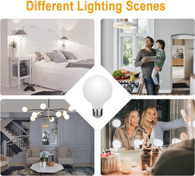 Leools wall sconce setup with G25 LED globe bulb delivering even light.