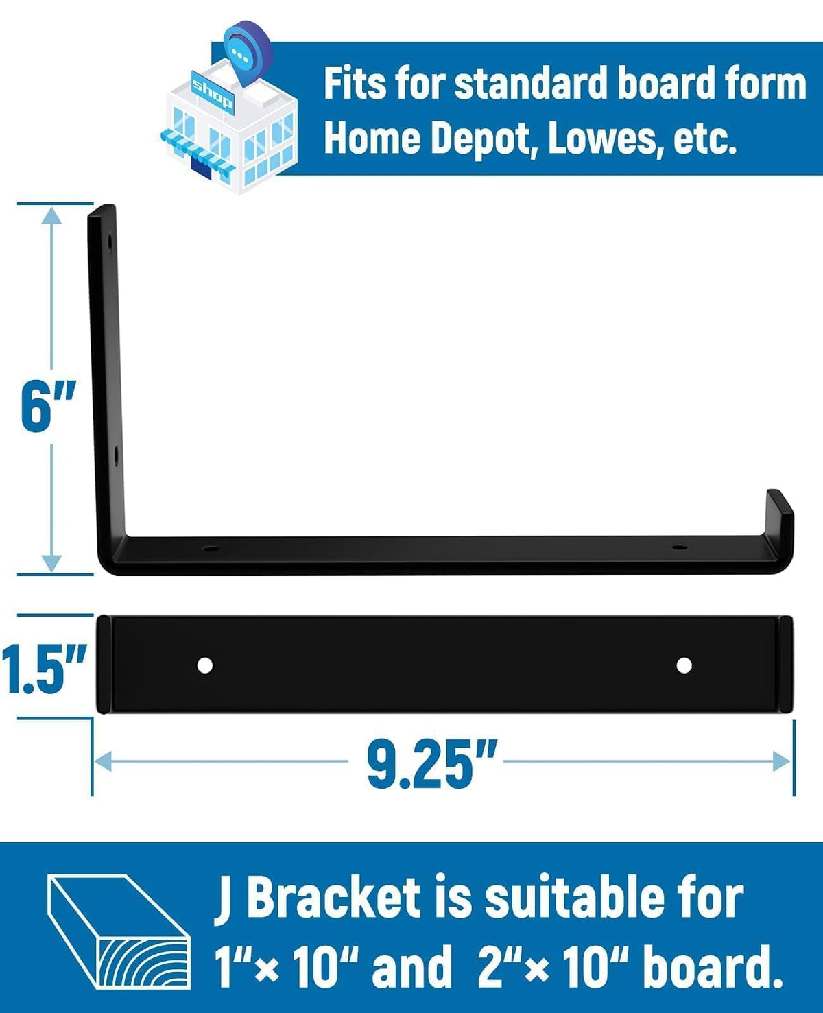 LEOPO 10-inch bracket installed on wall demonstrates sturdy floating shelf support