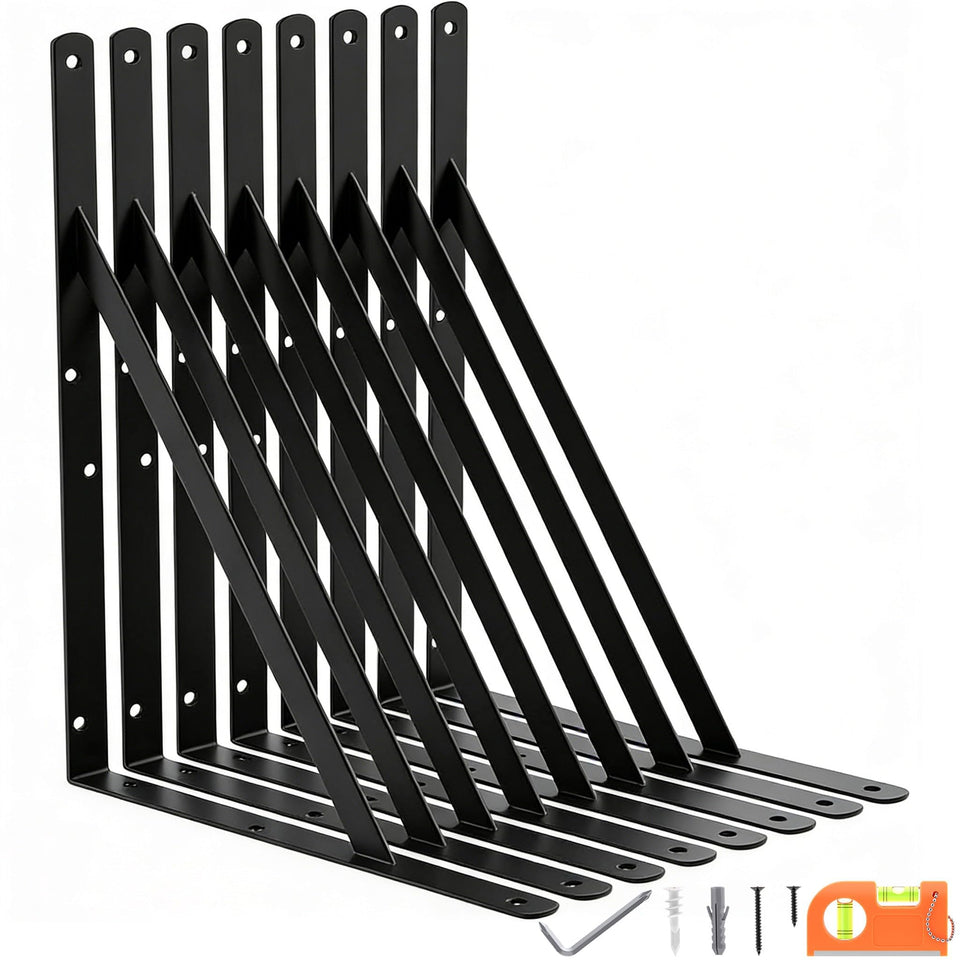 LEOPO 18-inch shelf bracket assembly supports sturdy floating shelves.