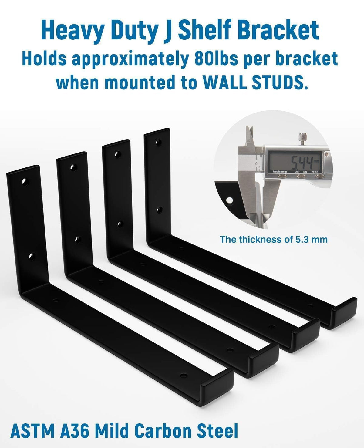 LEOPO black powder-coated brackets resist rust for long-lasting use