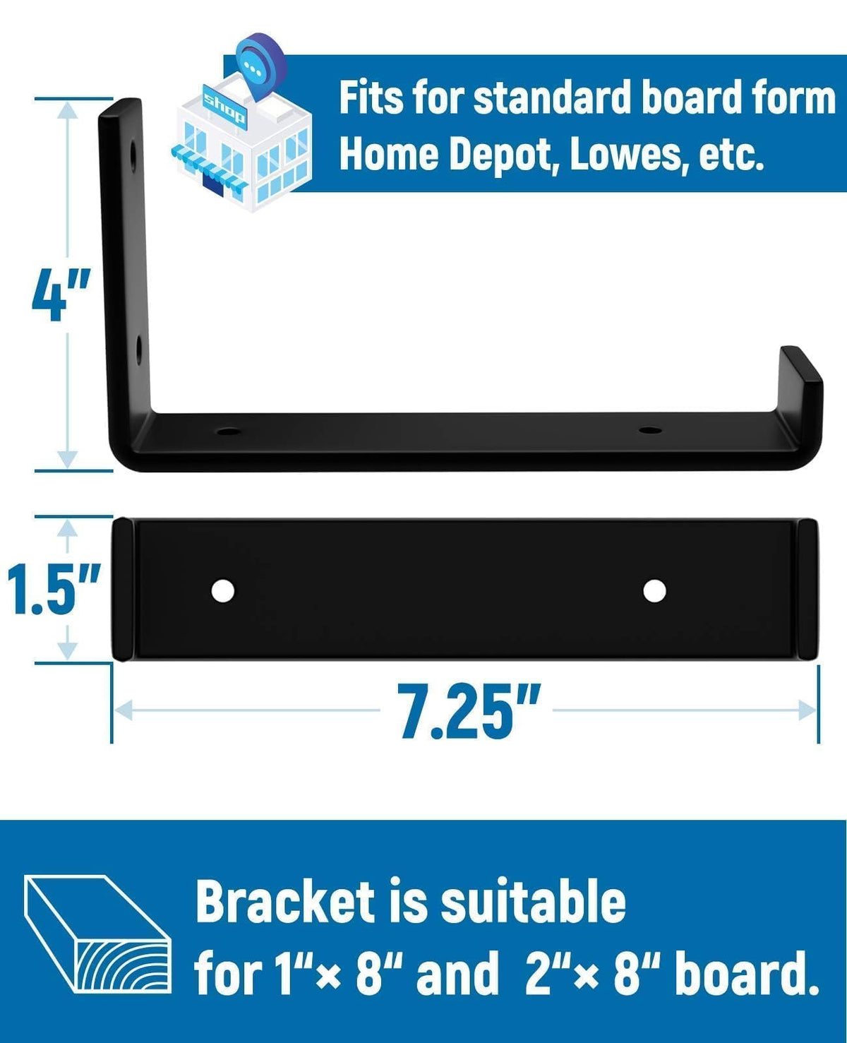 LEOPO five-millimeter-thick bracket supports up to 100 lb per unit